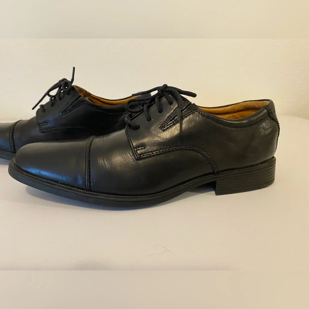Collection Clarks Mens Black Leather Oxford Dress Shoes Size 8 1/2